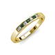 3 - Kathiryn 2.40 mm Emerald and Diamond 7 Stone Wedding Band 