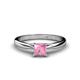 1 - Celine Princess Cut Pink Tourmaline Solitaire Engagement Ring 
