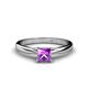 1 - Celine Princess Cut Amethyst Solitaire Engagement Ring 