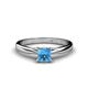 1 - Celine Princess Cut Blue Topaz Solitaire Engagement Ring 