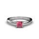 1 - Celine Princess Cut Rhodolite Garnet Solitaire Engagement Ring 