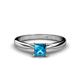 1 - Celine Princess Cut Blue Diamond Solitaire Engagement Ring 