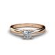 1 - Celine Princess Cut Diamond Solitaire Engagement Ring 