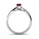 5 - Celine Princess Cut Red Garnet Solitaire Engagement Ring 