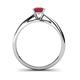 5 - Celine Princess Cut Rhodolite Garnet Solitaire Engagement Ring 