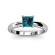 3 - Adsila Princess Cut Blue Diamond Solitaire Engagement Ring 