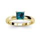 2 - Adsila Princess Cut Blue Diamond Solitaire Engagement Ring 