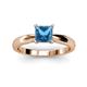 3 - Adsila Princess Cut Blue Topaz Solitaire Engagement Ring 