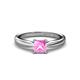 1 - Adsila Lab Created Pink Sapphire Solitaire Ring 