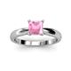 3 - Adsila Princess Cut Pink Tourmaline Solitaire Engagement Ring 