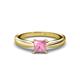 Adsila Princess Cut Pink Tourmaline Solitaire Engagement Ring 