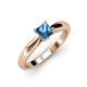 4 - Adsila Princess Cut Blue Topaz Solitaire Engagement Ring 