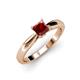 4 - Adsila Princess Cut Red Garnet Solitaire Engagement Ring 