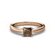 1 - Adsila Princess Cut Smoky Quartz Solitaire Engagement Ring 