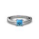 1 - Adsila Princess Cut Blue Topaz Solitaire Engagement Ring 