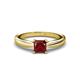 Adsila Princess Cut Red Garnet Solitaire Engagement Ring 