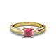 Adsila Princess Cut Rhodolite Garnet Solitaire Engagement Ring 