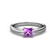 Adsila Princess Cut Amethyst Solitaire Engagement Ring 