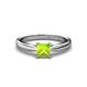 Adsila Princess Cut Peridot Solitaire Engagement Ring 