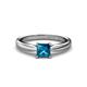 Adsila Princess Cut Blue Diamond Solitaire Engagement Ring 