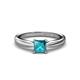 Adsila Princess Cut London Blue Topaz Solitaire Engagement Ring 