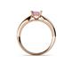 5 - Adsila Princess Cut Pink Tourmaline Solitaire Engagement Ring 