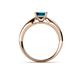 5 - Adsila Princess Cut Blue Diamond Solitaire Engagement Ring 