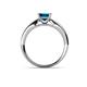 5 - Adsila Princess Cut Blue Diamond Solitaire Engagement Ring 