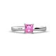1 - Annora Princess Cut Lab Created Pink Sapphire Solitaire Engagement Ring 