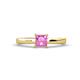 1 - Annora Princess Cut Lab Created Pink Sapphire Solitaire Engagement Ring 