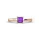 1 - Annora Princess Cut Amethyst Solitaire Engagement Ring 