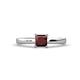 1 - Annora Princess Cut Red Garnet Solitaire Engagement Ring 
