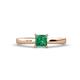 1 - Annora Princess Cut Emerald Solitaire Engagement Ring 