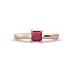 1 - Annora Princess Cut Ruby Solitaire Engagement Ring 