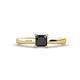 1 - Annora Princess Cut Black Diamond Solitaire Engagement Ring 