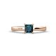 1 - Annora Princess Cut Blue Diamond Solitaire Engagement Ring 