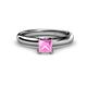 1 - Bianca Lab Created Pink Sapphire Solitaire Ring 