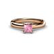 1 - Bianca Princess Cut Pink Tourmaline Solitaire Engagement Ring 