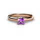 1 - Bianca Princess Cut Amethyst Solitaire Engagement Ring 