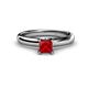1 - Bianca Princess Cut Ruby Solitaire Engagement Ring 