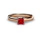 1 - Bianca Princess Cut Ruby Solitaire Engagement Ring 