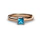 1 - Bianca Princess Cut Blue Diamond Solitaire Engagement Ring 