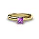 1 - Bianca Princess Cut Amethyst Solitaire Engagement Ring 