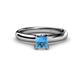 1 - Bianca Princess Cut Blue Topaz Solitaire Engagement Ring 