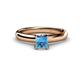 1 - Bianca Princess Cut Blue Topaz Solitaire Engagement Ring 
