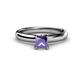 1 - Bianca Princess Cut Iolite Solitaire Engagement Ring 