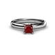 1 - Bianca Princess Cut Red Garnet Solitaire Engagement Ring 