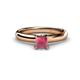 1 - Bianca Princess Cut Rhodolite Garnet Solitaire Engagement Ring 