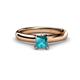 1 - Bianca Princess Cut London Blue Topaz Solitaire Engagement Ring 