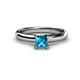 1 - Bianca Princess Cut Blue Diamond Solitaire Engagement Ring 